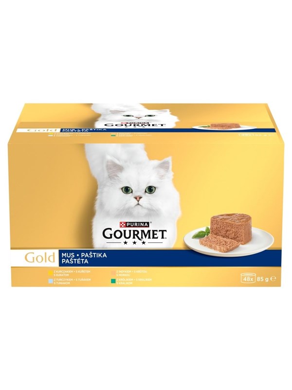 Purina Gourmet Gold Mousse, Kissan märkäruoka, Adult, 48 x 85 g