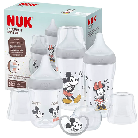 NUK Perfect Match Disney Mickey Tuttipullo Aloitussetti Tutin Kanssa