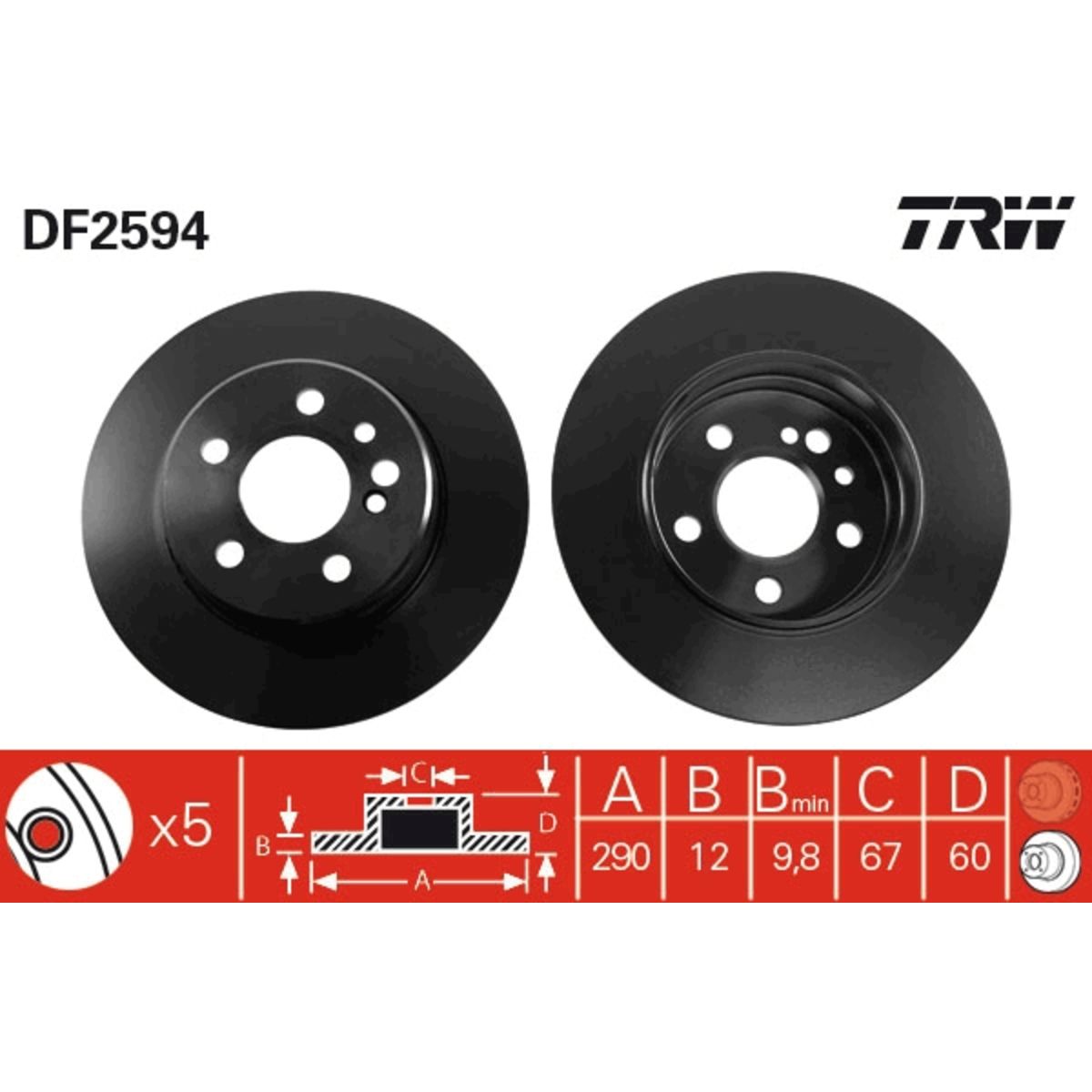 Jarrulevy TRW DF2594