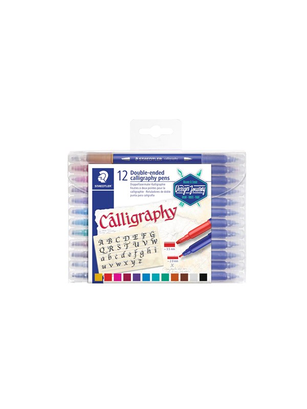 Design Journey -kaksipuoliset kalligrafiakynät 12 kpl/pakkaus, Staedtler