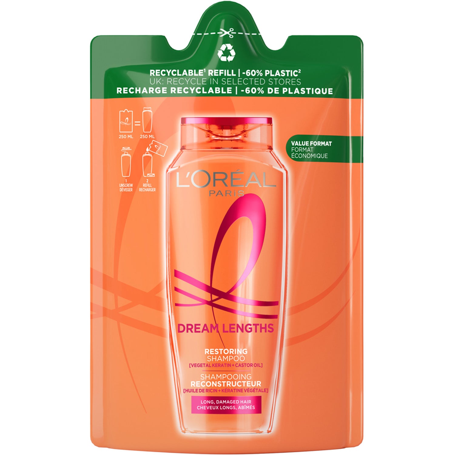 L'Oréal Paris Elvital Dream Length Shampoo 250 ml Refill