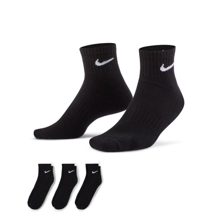 Nike Everyday Cushioned Ankle Socks 3-pack Musta, koko 34-38 – Mukavat urheil socksit juoksuun ja päivittäiseen käyttöön