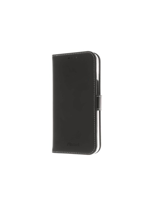 Insmat Exclusive Flip Case -lompakkokotelo, iPhone 14, musta