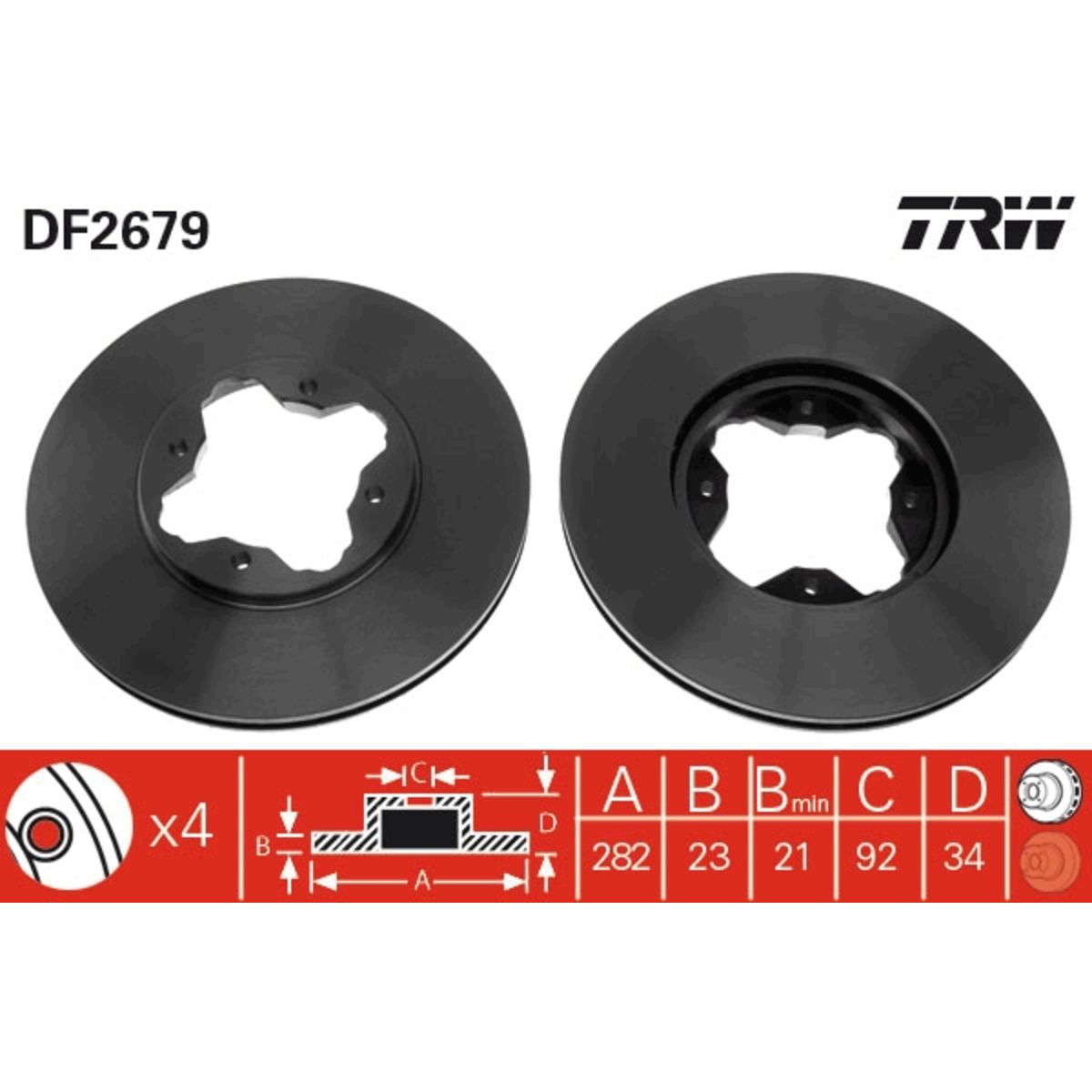 Jarrulevy TRW DF2679