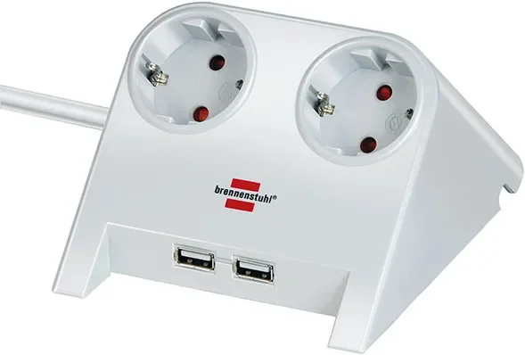 Brennenstuhl Desktoppower 2x Power + 2x Usb-charger