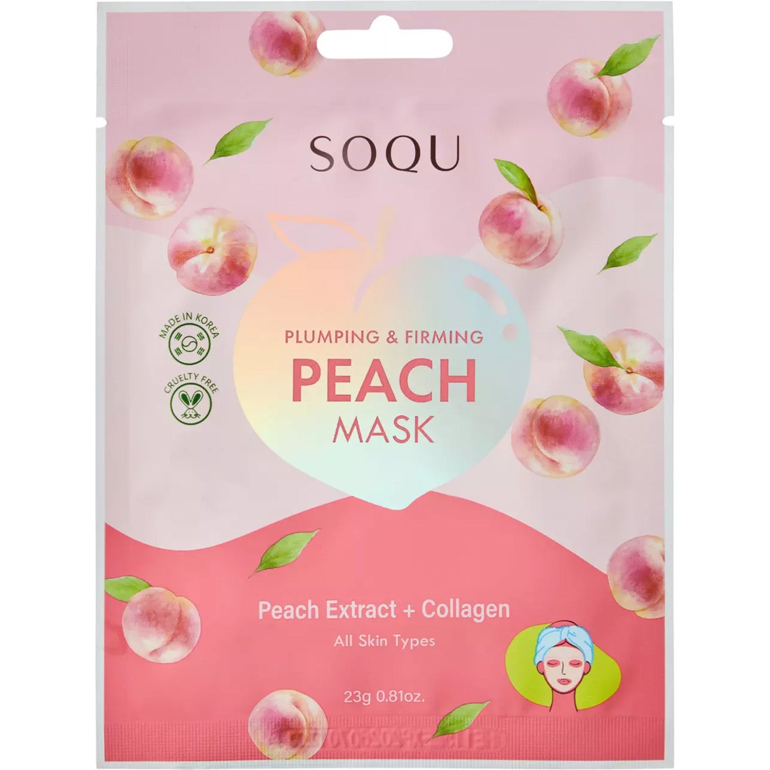 SOQU Peach Sheet Mask 1 pcs