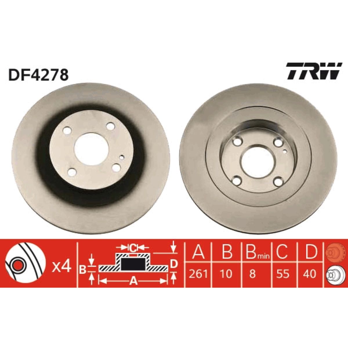Jarrulevy TRW DF4278
