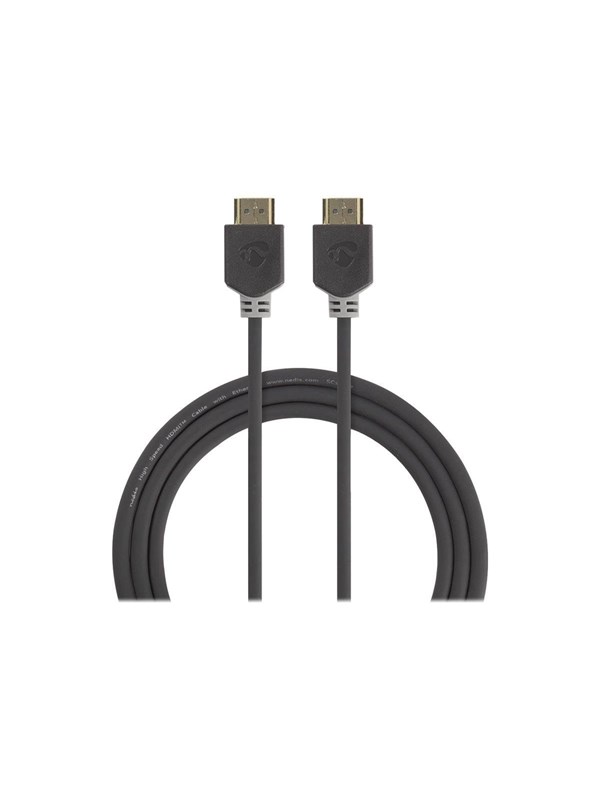 Nedis High Speed HDMI TM Kaapeli Ethernet | HDMITM liitin | HDMITM liitin | 4K@30Hz | ARC | 10.2 Gbps | 15.0 m | Pyöreä | PVC | Antrasiitti | Laatikko