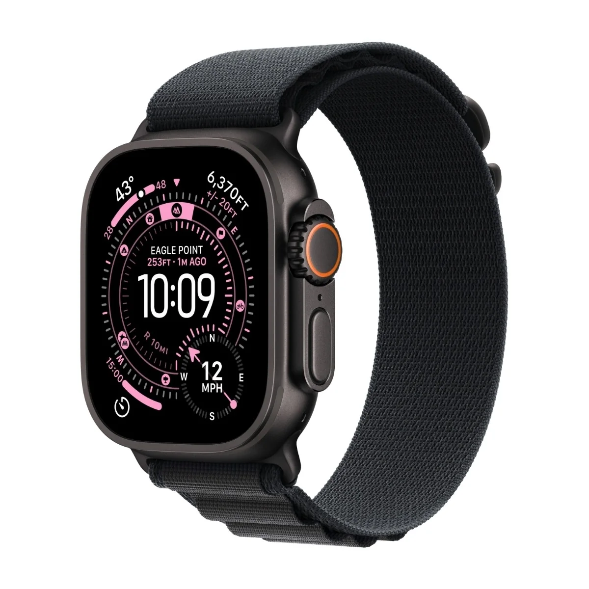Apple Watch Ultra 3 49mm (musta titaani/musta Alpine ranneke) L