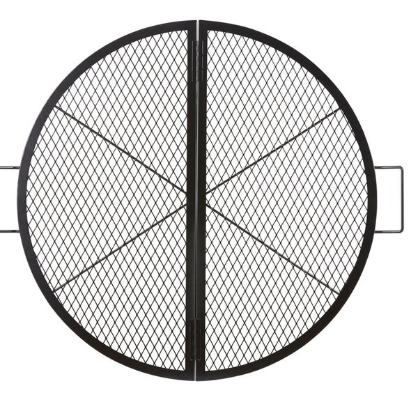 VEVOR X-Marks Fire Pit Grill Grate, Foldable Round Cooking Grate, Heavy Duty Steel Campfire BBQ Grill Grid with Handle and Support X Wire, Portable Camping Cookware for Outside Party, 36 Inch Black