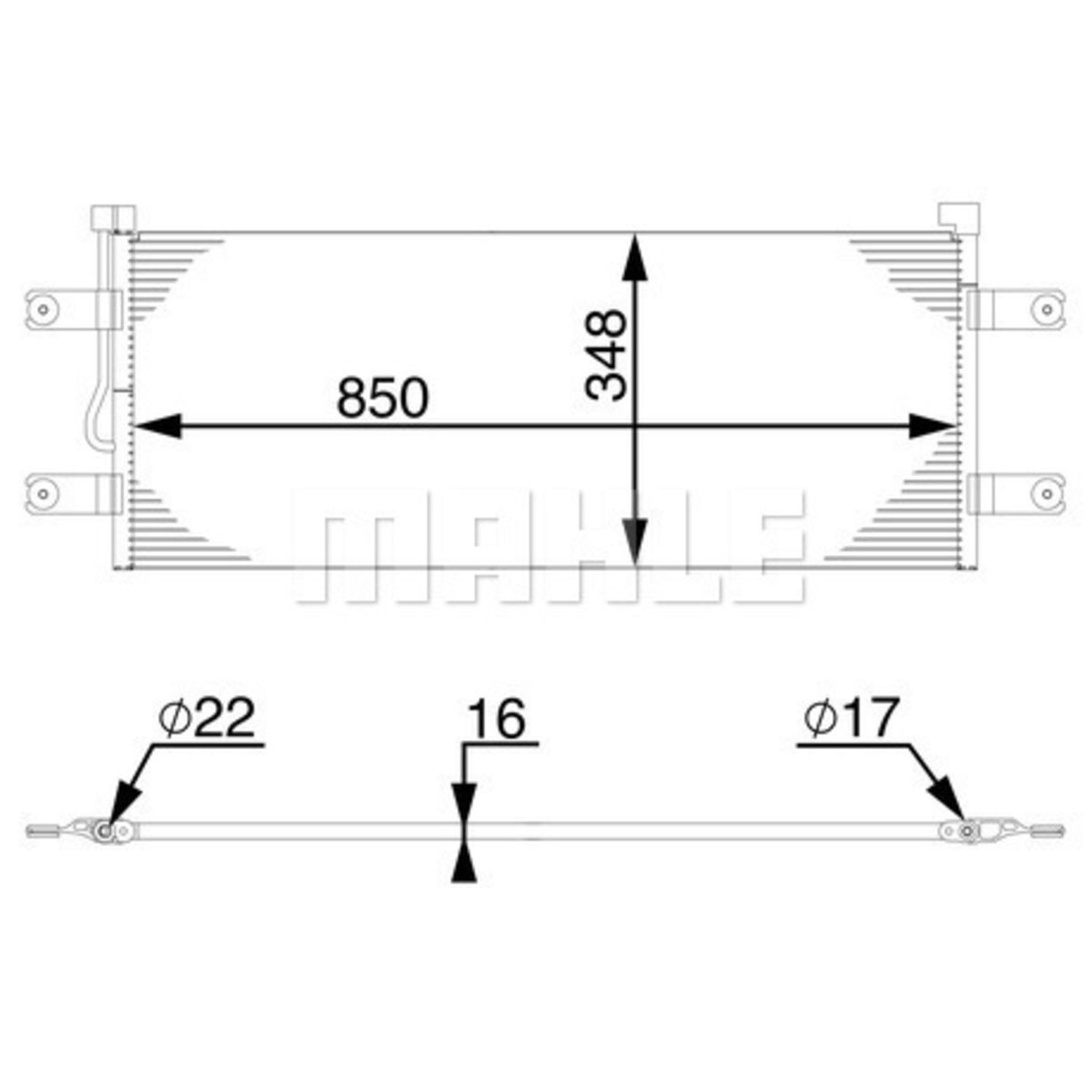 Lauhdutin, ilmastointilaite MAHLE AC 783 000S