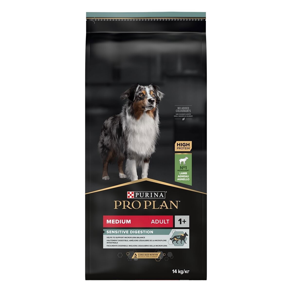 Purina Medium Adult Sensitive Digestion with OPTIDIGEST, Aikuinen, Maxi (26 - 44kg), Lammas, 14 kg