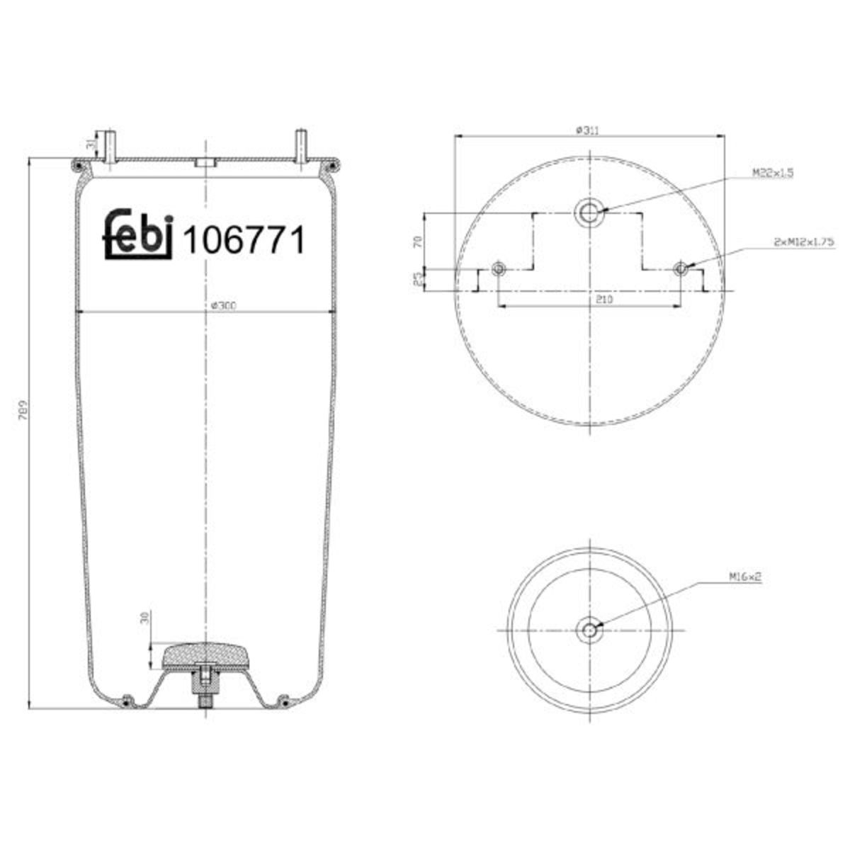 Metallipalje, ilmajousitus FEBI BILSTEIN 106771