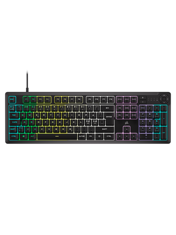 Corsair K55 CORE RGB - Pelinäppäimistö - Pohjoismainen - Musta
