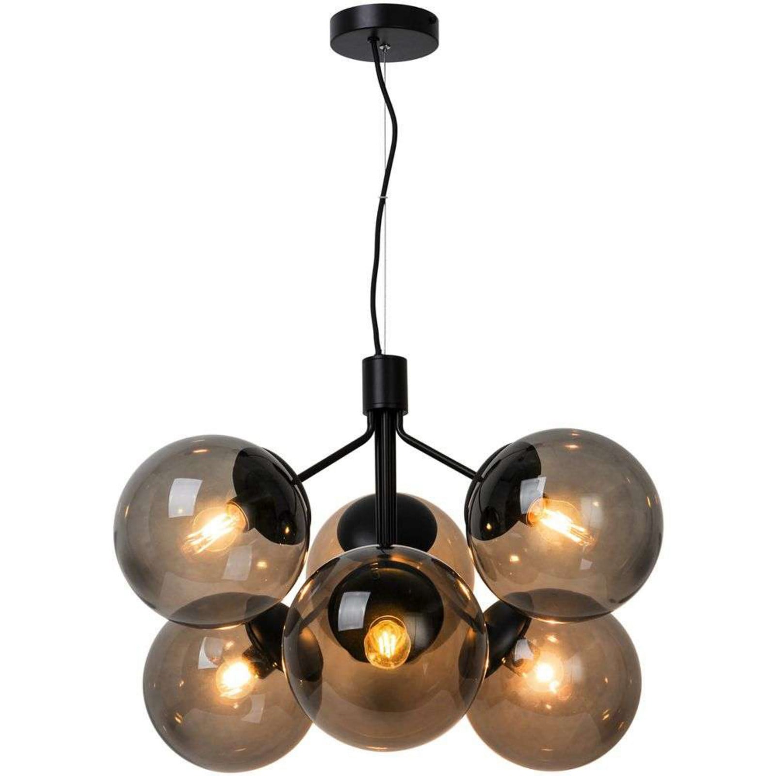 Ivona 6 Riippuvalaisin Black - Nordlux - Ruokailutila - Metalli