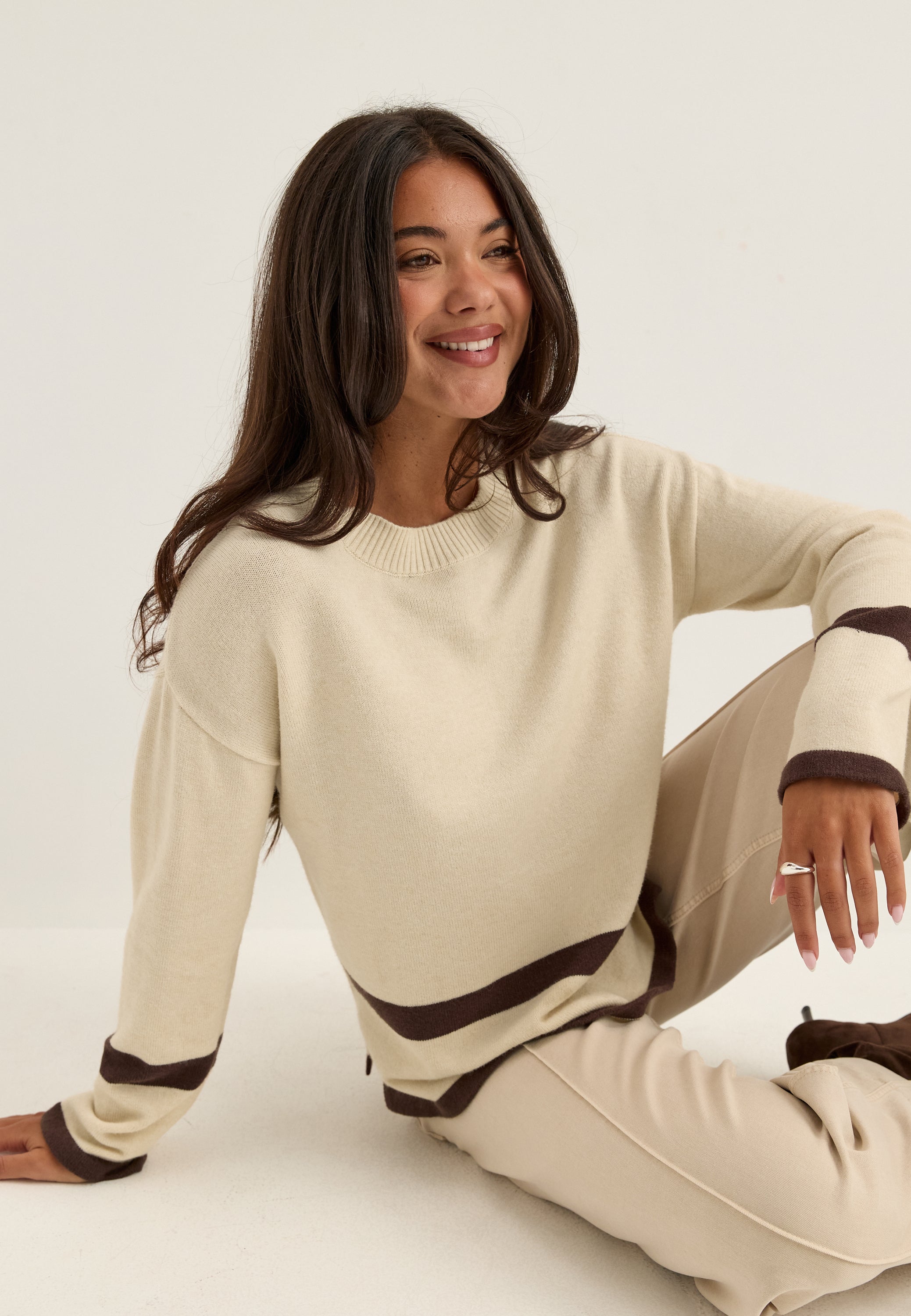 VILA Neulepaita 'VIRIL' beige / ruskea
