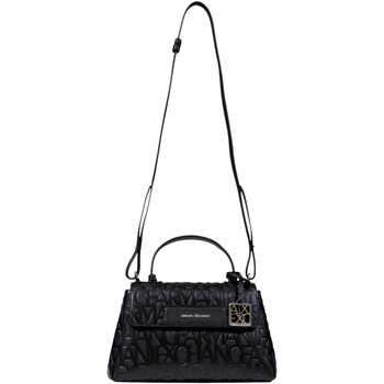 ARMANI EXCHANGE Käsilaukku 'LIZ PEBBLE'  musta / hopea