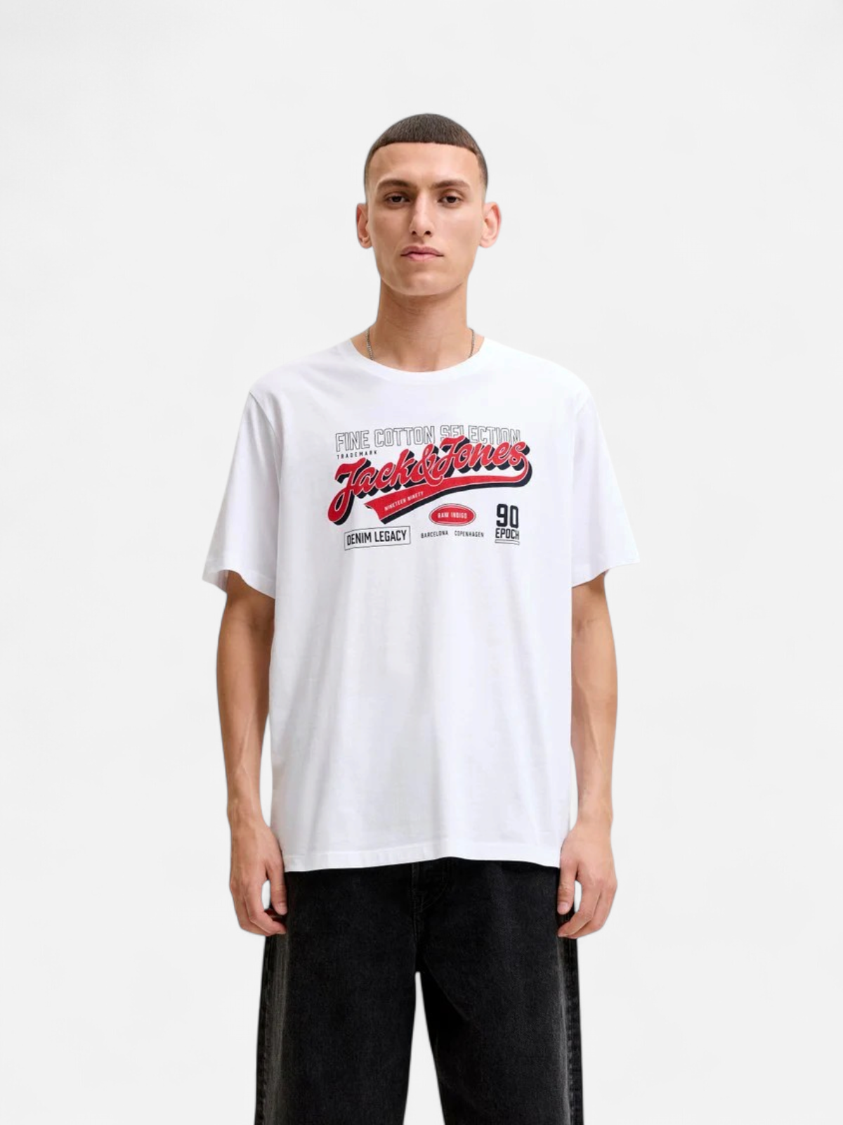 JACK & JONES Paita  tummansininen / karpalo / valkoinen