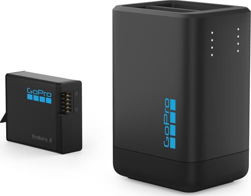 GoPro Dual Battery Charger (Enduro 2 Battery Included) For Mission 1 Series + HERO13 Black