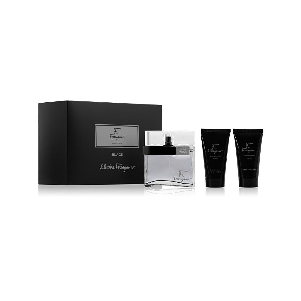 Salvatore ferragamo F By Ferragamo Black - EDT 100 ml + suihkugeeli 75 ml + partavesi 75 ml