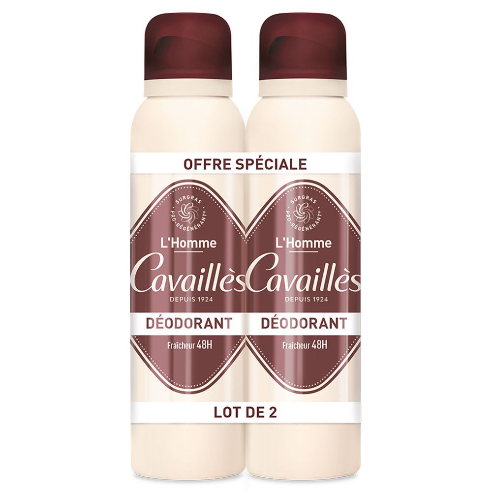 Cavaillès - L'Homme - 48H Freshness - Deodoranttisuihkepakkaus 2x150ml × 2