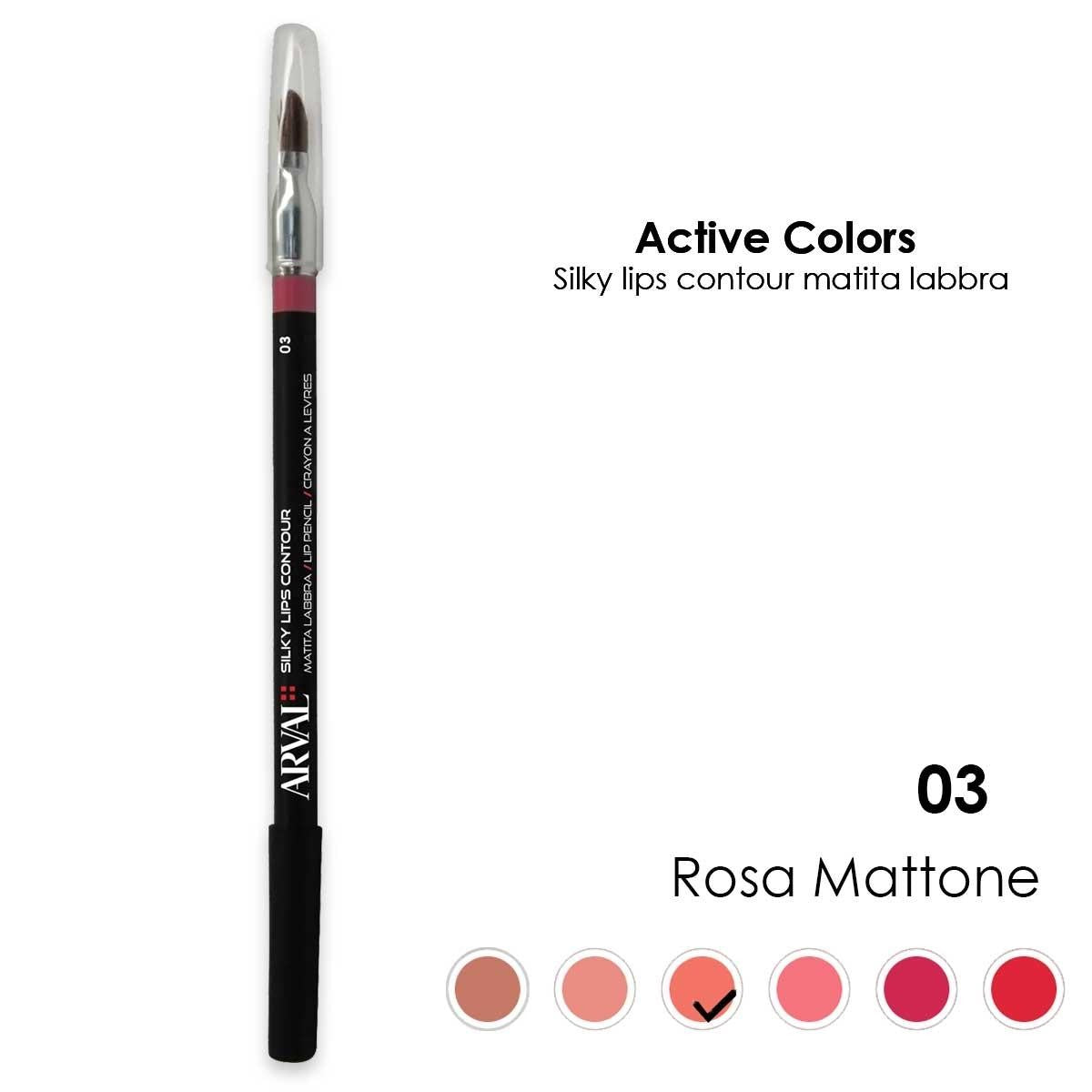 Arval Silky Lips Contour N. 03 - Rosa Mattone Huulikynä - Puinen