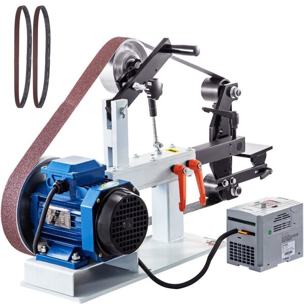 VEVOR Benchtop Disk & Belt Sander Bench Sander 1.5KW with Ph 427 x 30.5 cm Wheel Adjustable Sanding Belt, Central Machinery Belt and Disk Sander 0-2800Rpm Combination Sanders