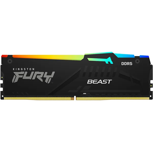 Kingston FURY Beast RGB DDR5-5600 - 8GB - CL40 - Single Channel (1 pcs) - Intel XMP - Musta RGB