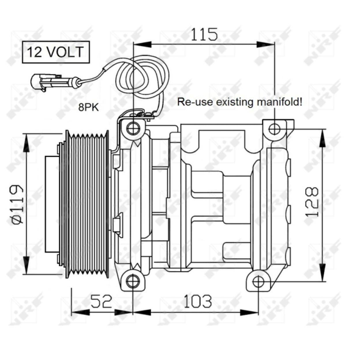 Ilmastoinnin kompressori NRF 32660