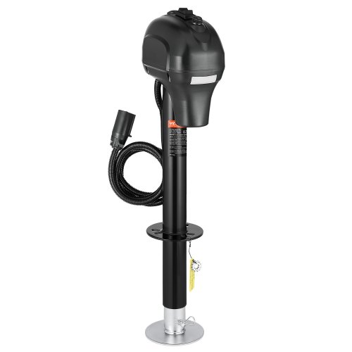 VEVOR Electric Trailer Jack, 3500 lbs, Heavy Duty RV Electric Power Tongue Jack with 7-pin Connector, Manual Crank Handle & Weatherproof Jack Cover, 9.5"-27.5" Lift, for Trailers, Campers & RVs, Black
