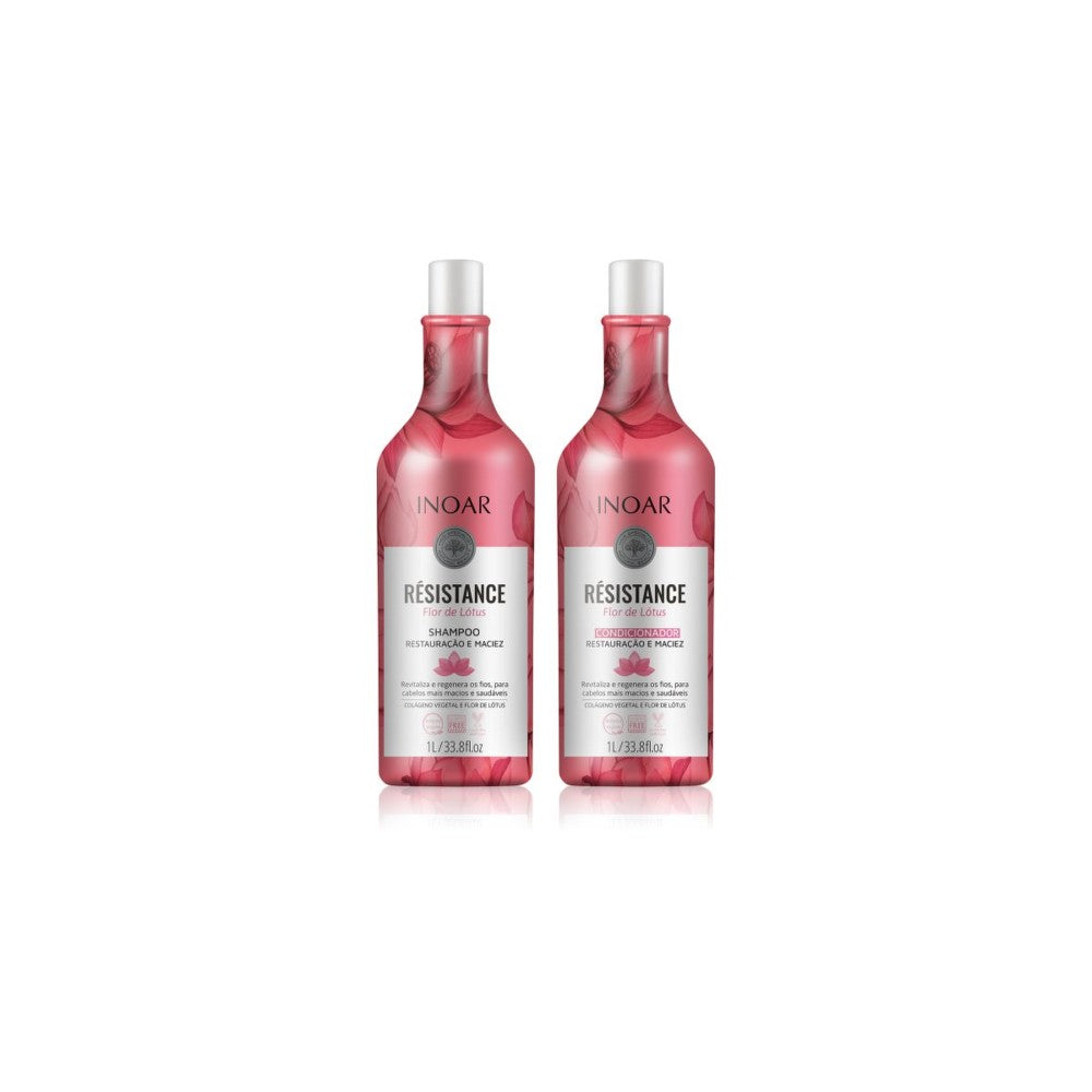 INOAR Résistance Flor de Lótus setti heikoille hiuksille 2× 1000 ml