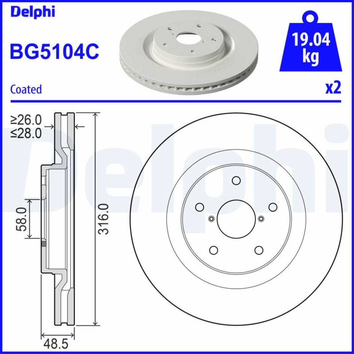 Jarrulevy DELPHI BG5104C
