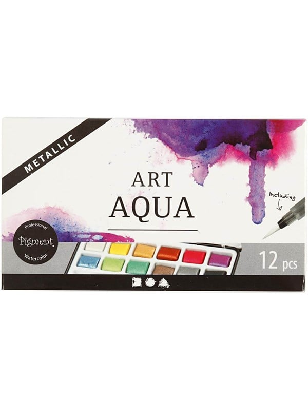 Creativ Company Taide Aqua Vesivärimaali Metallinhohto 12 väriä