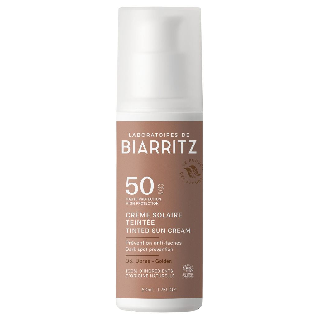 Laboratoires de Biarritz Sävytetty aurinkovoide kasvoille SPF50 50ml - Golden