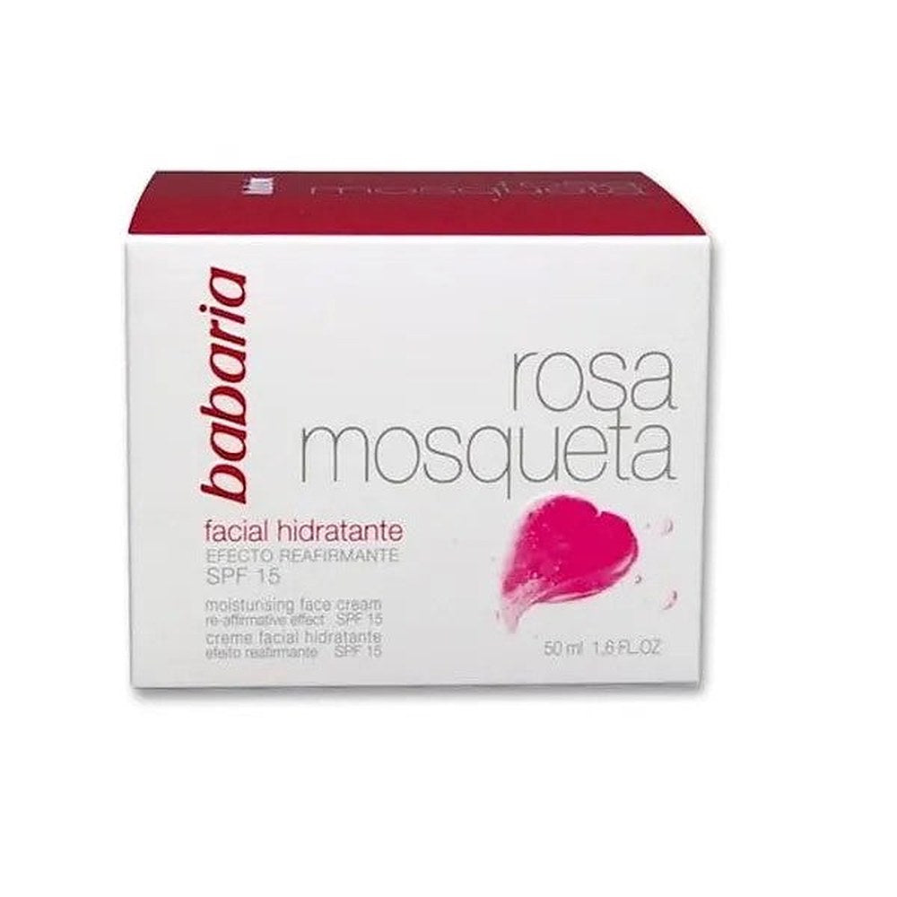 Babaria 24 Hour Moisture Face Cream Ruusunmarja Oil Spf15 50ml
