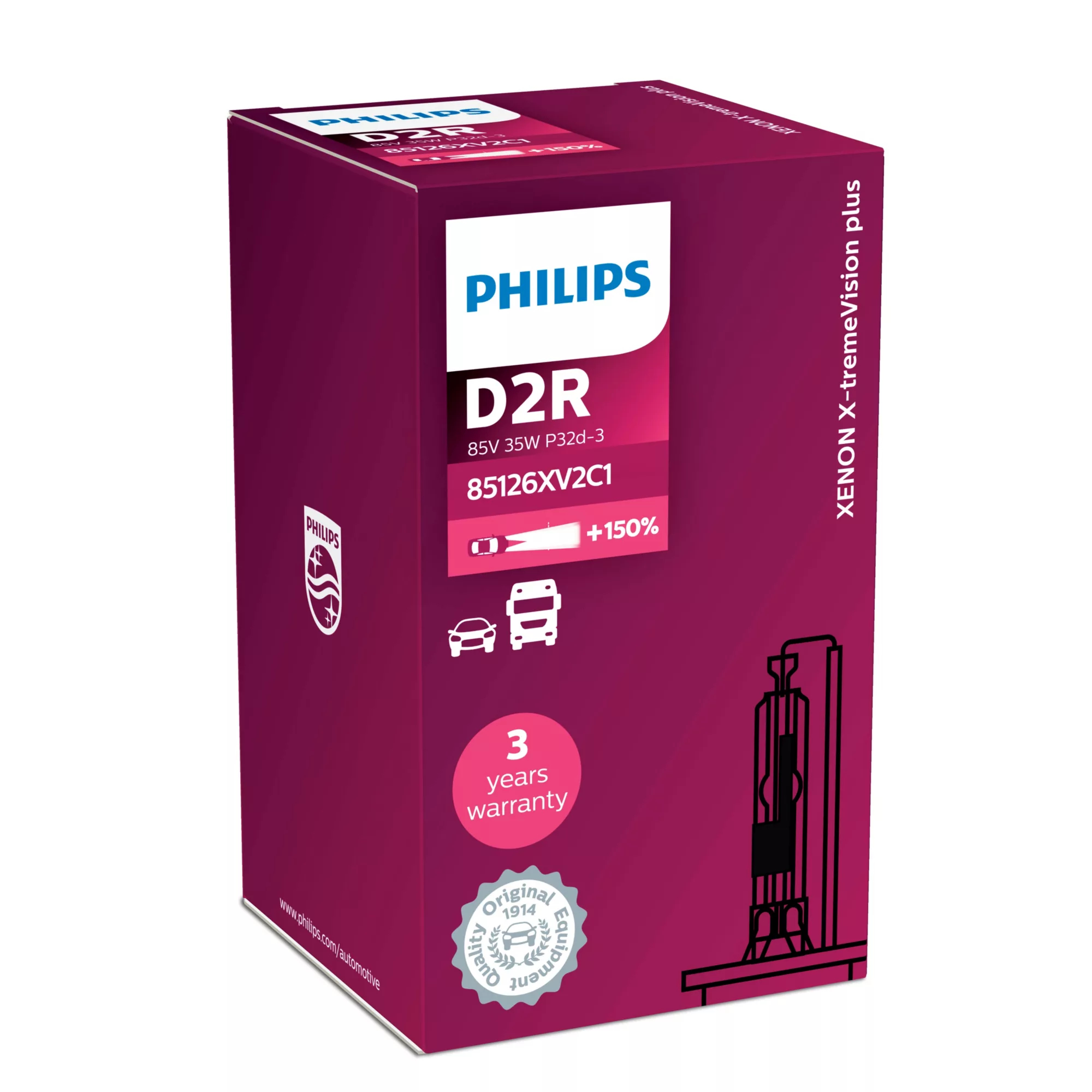 Ajovalopolttimo Xenon X-tremeVision, D2S, Philips