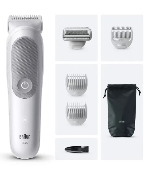 Braun Series 5 BG5550 märkä- ja kuiva-ajoon -vartalotrimmeri, vaaleanharmaa