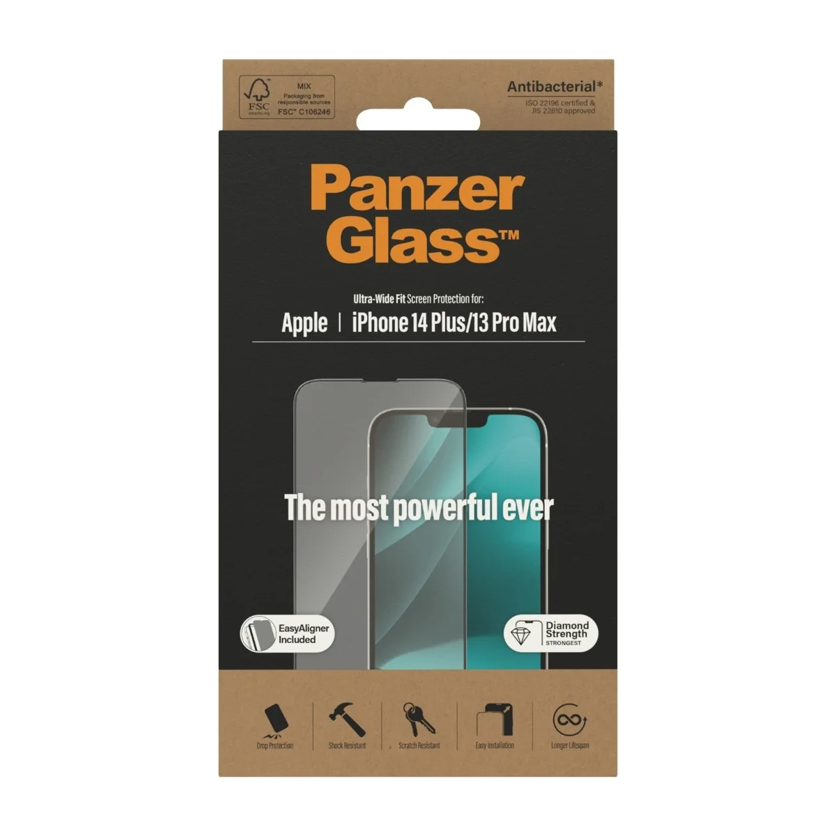 PanzerGlass Näytönsuoja Apple iPhone 14 Plus -puhelimelle | Ultra-Wide Fit w. EasyAligner