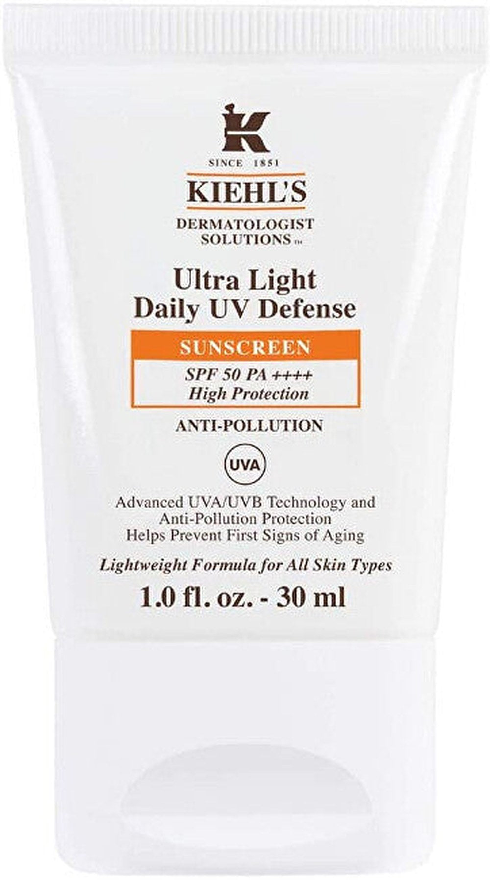Kiehl's Lightweight Protective kasvojen voide SPF 50 Ultra Light (Daily UV Defense) - Tilavuus: 30 ml