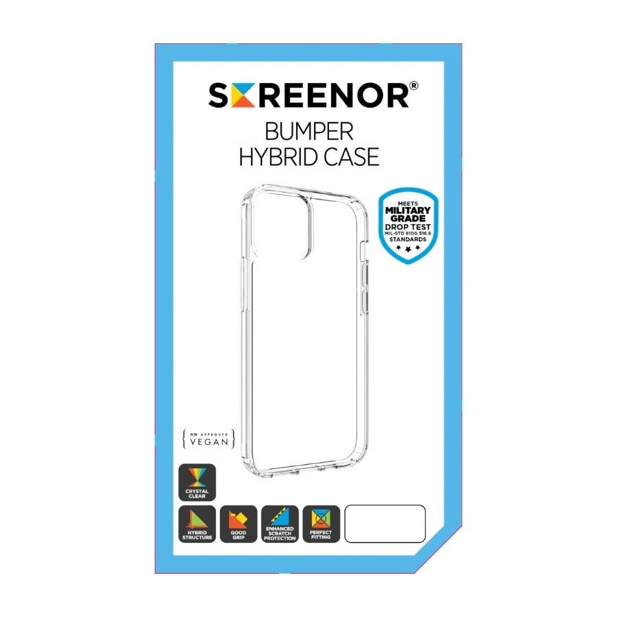 Screenor Bumper, iPhone 16e -suojakuori, Läpinäkyvä