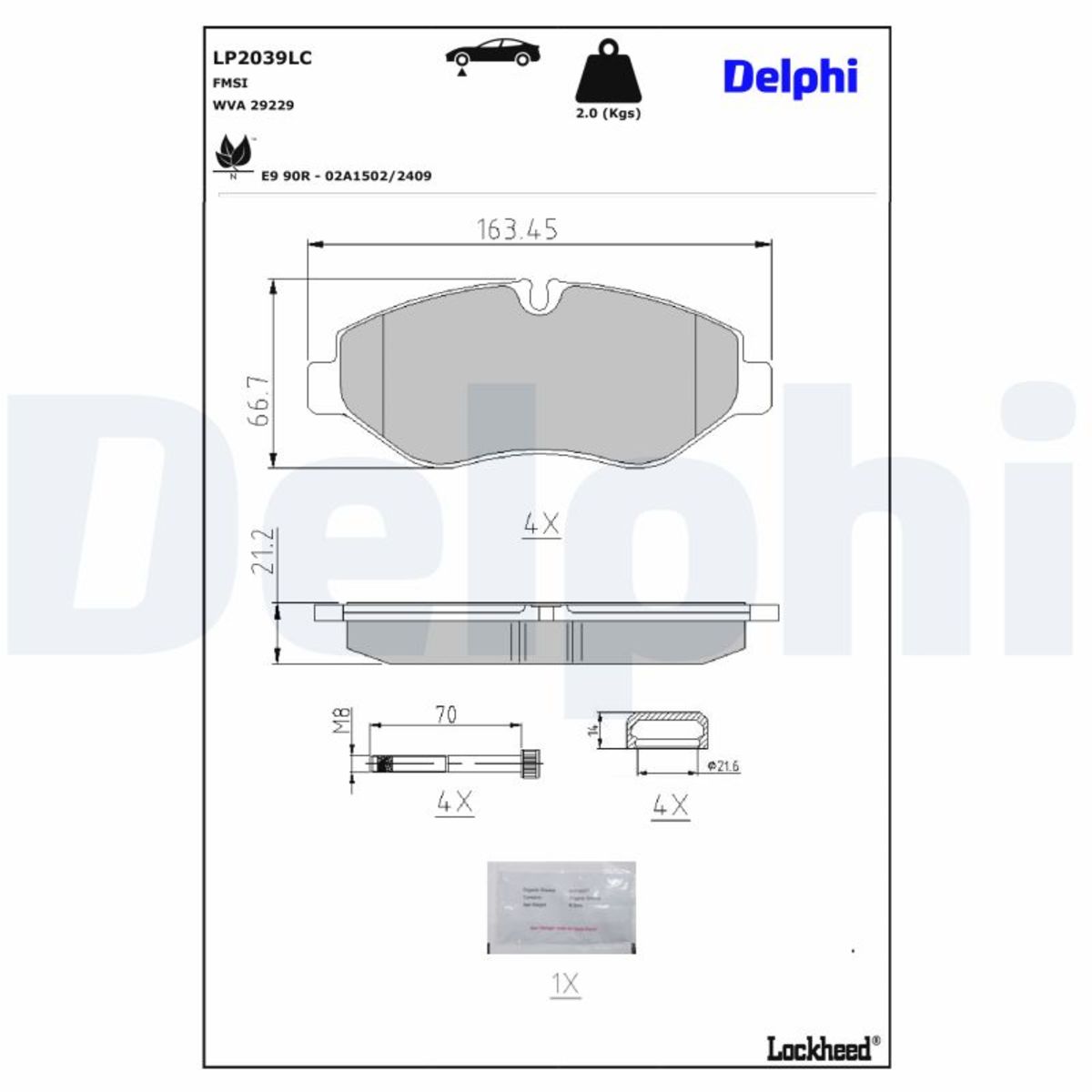 Jarrupalat, levyjarru DELPHI LP2039LC