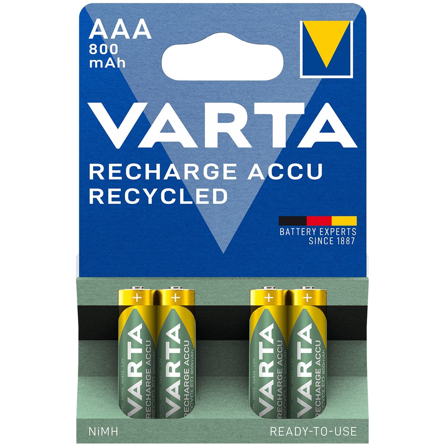Varta Recycle ladattava akku AAA 800 mAh 4-pack 4-pack