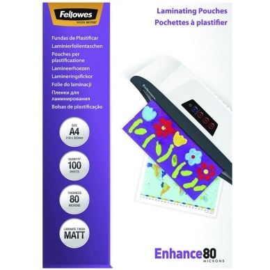 Fellowes Laminointitaskut A4 80 mic. 100/pkt, matta 5452103 Vastaa: N/A