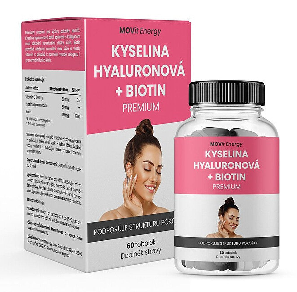 Movit energy Hyaluronihappo + Biotiini PREMIUM 60 kapselia