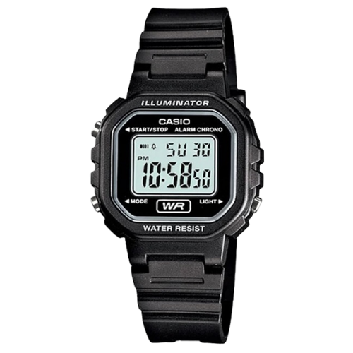 Casio LA-20WH-1ADF Naisten Digitaalinen Urheilukello Neliönmuotoisella Näytöllä - Musta