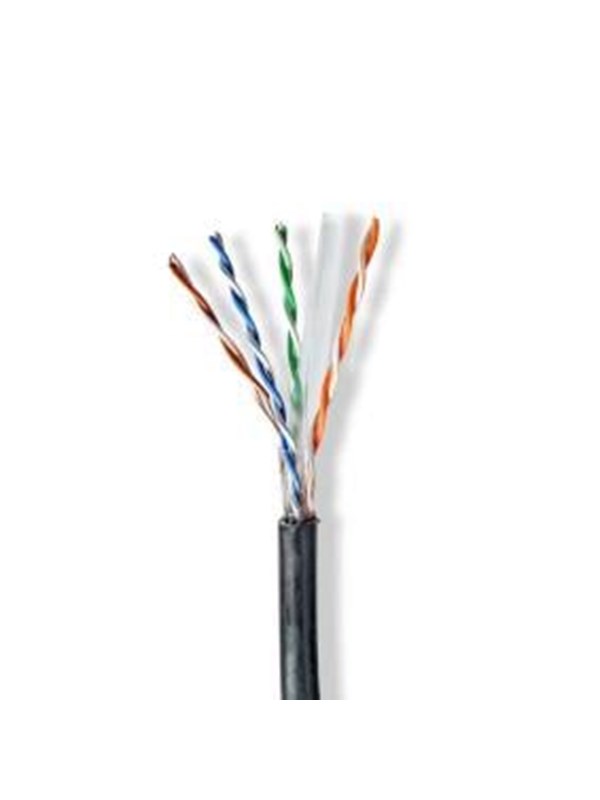 Nedis CAT6 verkkokaapelin rulla | Solid | U/UTP | CCA | 305 m | Ulkokäyttöinen | Pyöreä | PE | Musta | Vetolaatikko