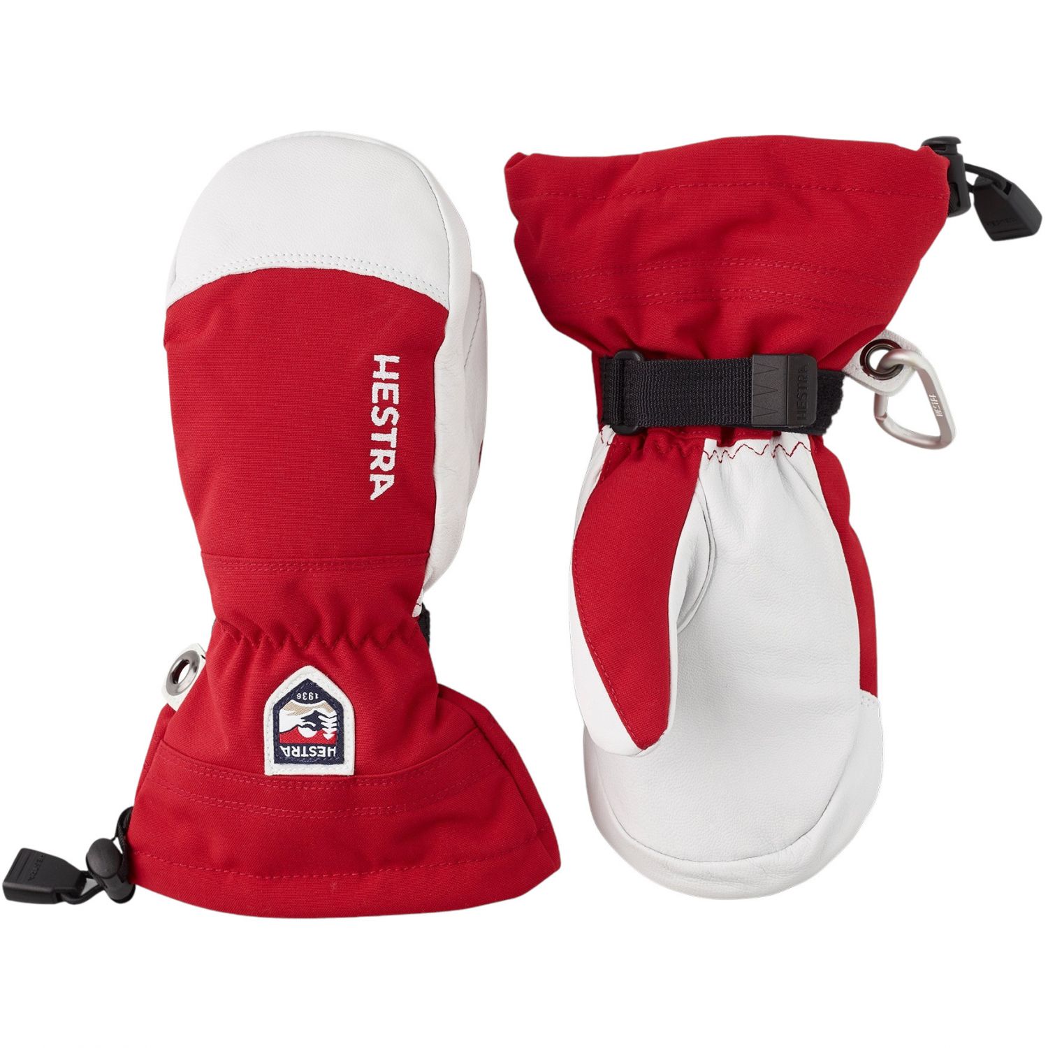 Hestra Army Leather Heli Ski Jr, hiihtohanskat, juniori, punainen