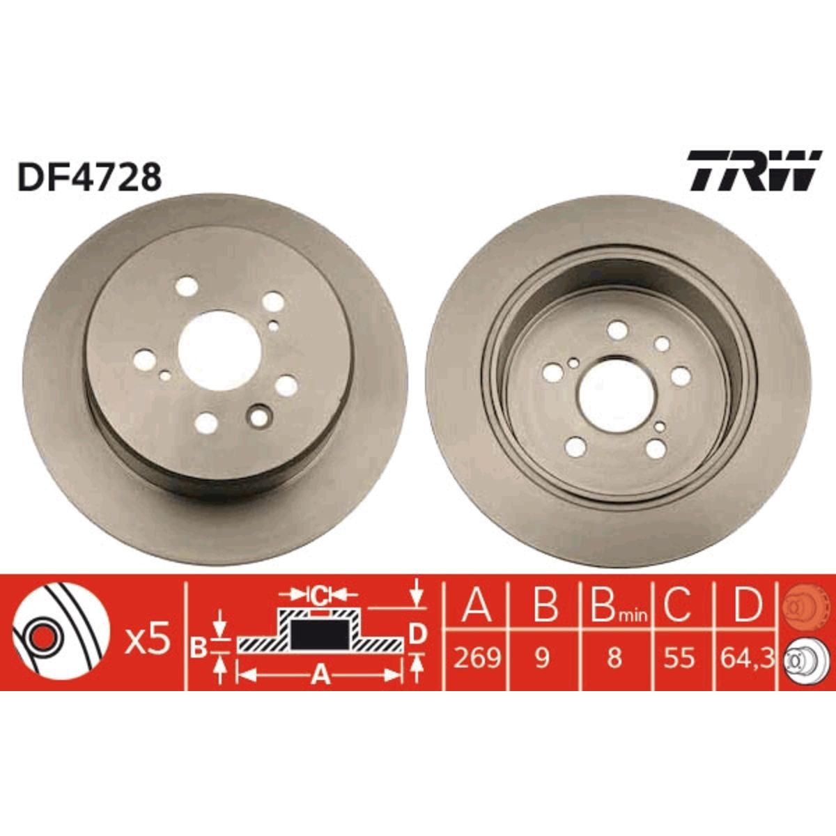 Jarrulevy TRW DF4728