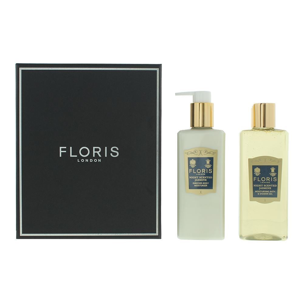 Setti Floris Of London: Yötä varten kehitetty ravitseva vartalovoide tuoksuvalla jasmiinilla 250 ml + Yötä varten kehitetty puhdistava suihkugeeli tuo
