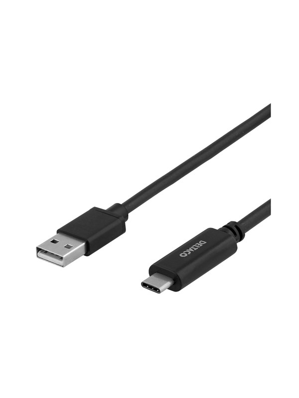 DELTACO - USB-kaapeli - 24-nastainen USB-C (han) til USB (han) - USB 2.0 - 3 m - USB Power Delivery (10W) - lajittelu - lajittelu